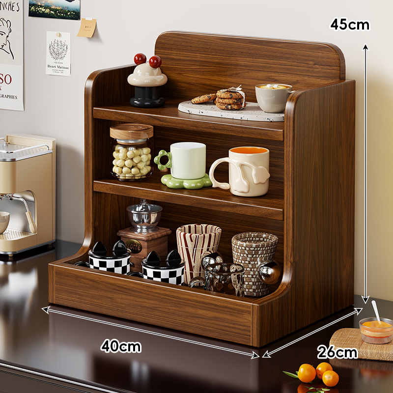 Organizador de Tazas de Mesa de Madera para Comedor y Mesa