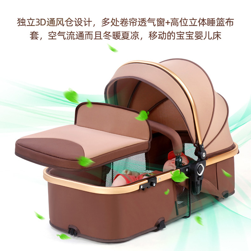 Cochecito de bebé que permite sentarse y recostarse, ligero, plegable, con vista alta, amortiguador de impactos, bidireccional, para recién nacidos y niños pequeños.