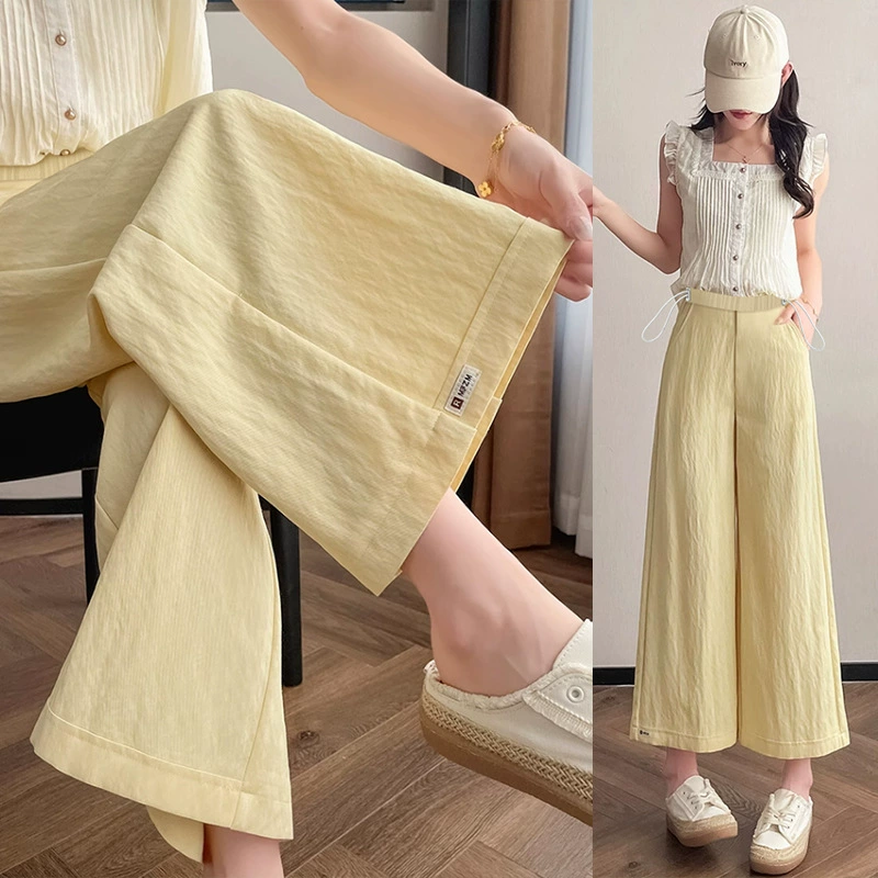 В наличии брюки для беременных, новые летние брюки из ледяного шелка с ленивой драпировкой, широкие брюки, свободные миниатюрные брюки Yamamoto, укороченные брюки