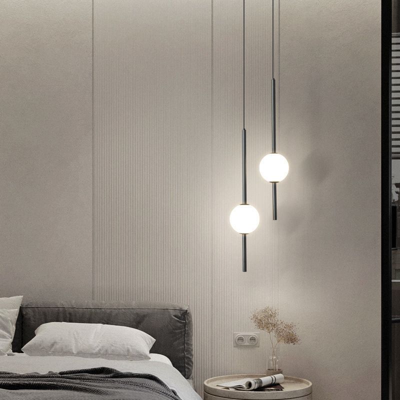 Lámpara de línea larga simple línea larga lujo nórdico mostrador de fondo de pared TV candelabro de fondo de línea de pescado ligera cabezal de cama cables de dormitorio