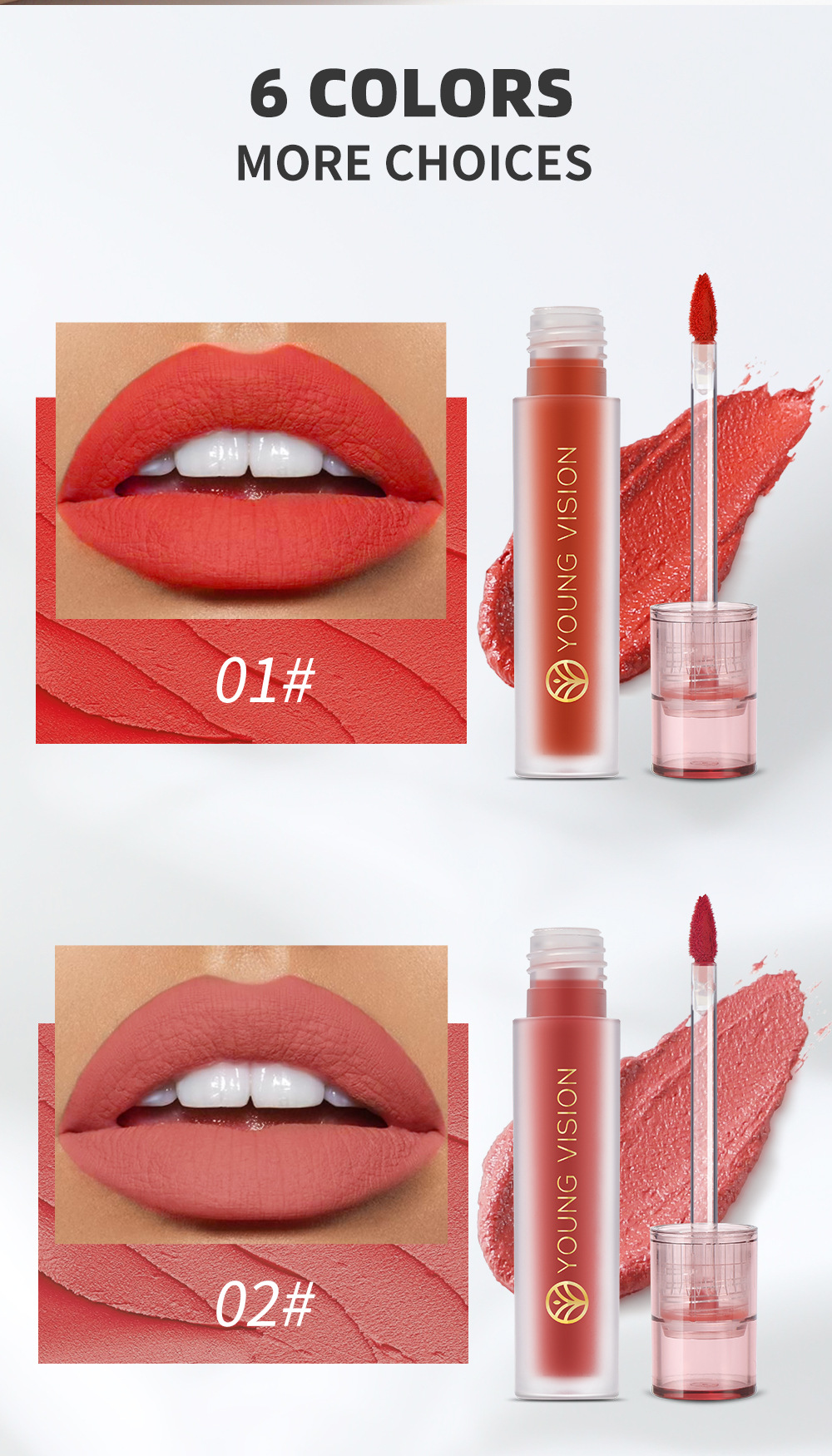 YOUNG VISION Matte lip gloss, velvet, non-stick, 6 colors available, liquid lipstick lip gloss undefined