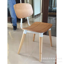 北欧简约实木休闲西餐厅靠背椅子快餐汉堡店餐饮店食堂铁艺用餐椅