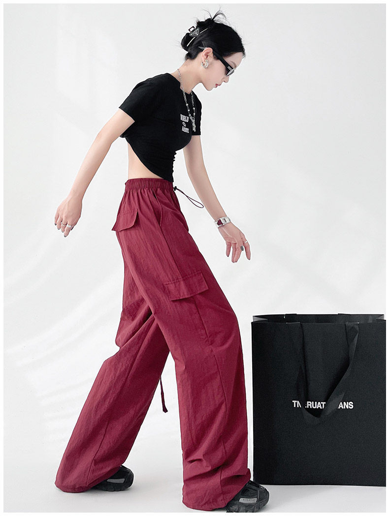 Quần thể thao nữ ống rộng cạp cao kaki dáng suông — Kaki nhỏ con chi tiết 22