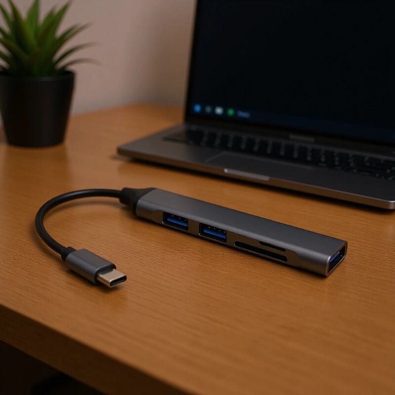 Type-C Splitter Five-In-One Docking Station Laptop Multi-Port Hub with Sd/Tf Card Reader
