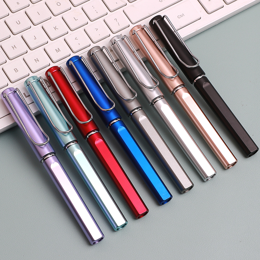 Bolígrafo de gel de alta gama con acabado metálico pintado con spray, ideal para estudiantes, promociones corporativas, personalización empresarial y regalos de oficina.