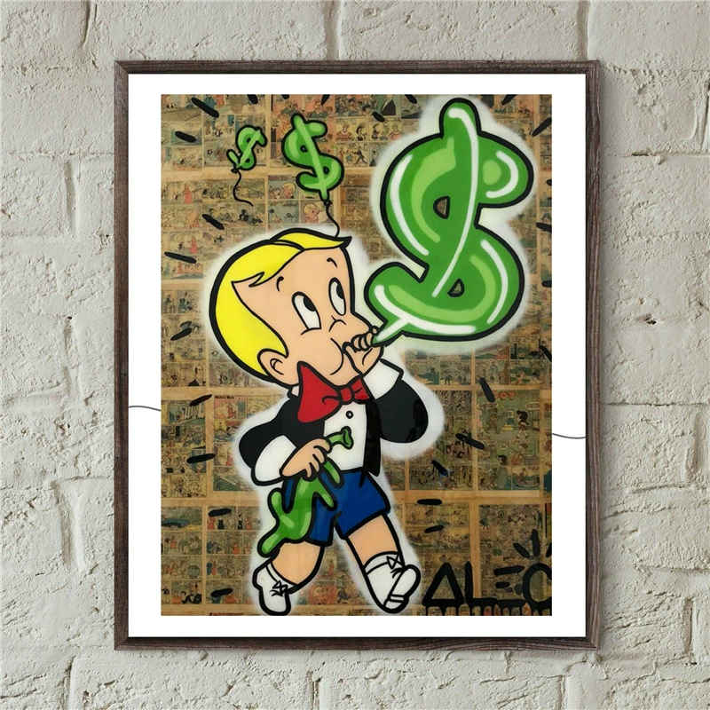 Монополия Алек Rich Skruch доллар США картины на холсте постер граффити печать Wall Street картина ядро