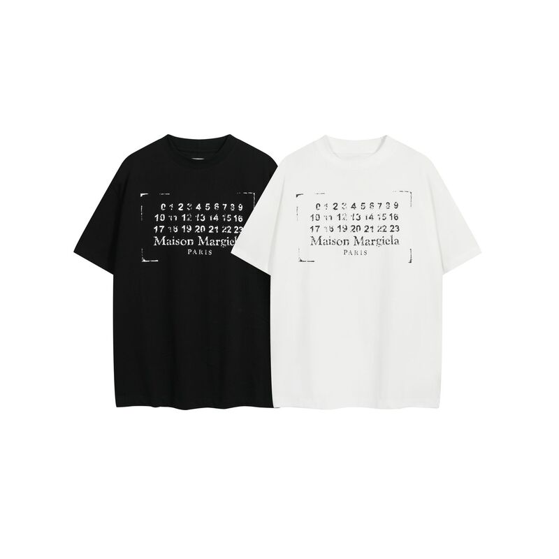Spot Mm6 Maison Margiela Letter Logo Double Yarn Pure Cotton Short-Sleeved T-Shirt for Men and Women Couples Spot Mm6 Maison Margiela Letter Logo Double Yarn Pure Cotton Short-Sleeved T-Shirt for Men and Women Couples