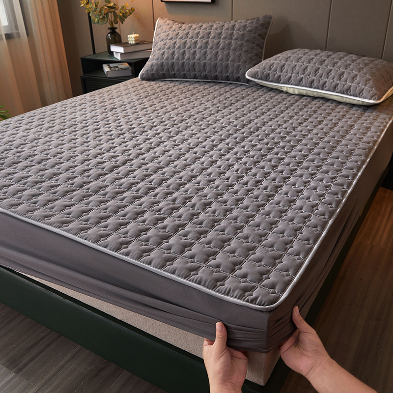 Quilted Thickeneded Fitted Bed Sheets 2024 New Three-Piece Set Single-Piece Dust-Proof Bed Cover Set Bed Sheets Simmons Mattress Protector