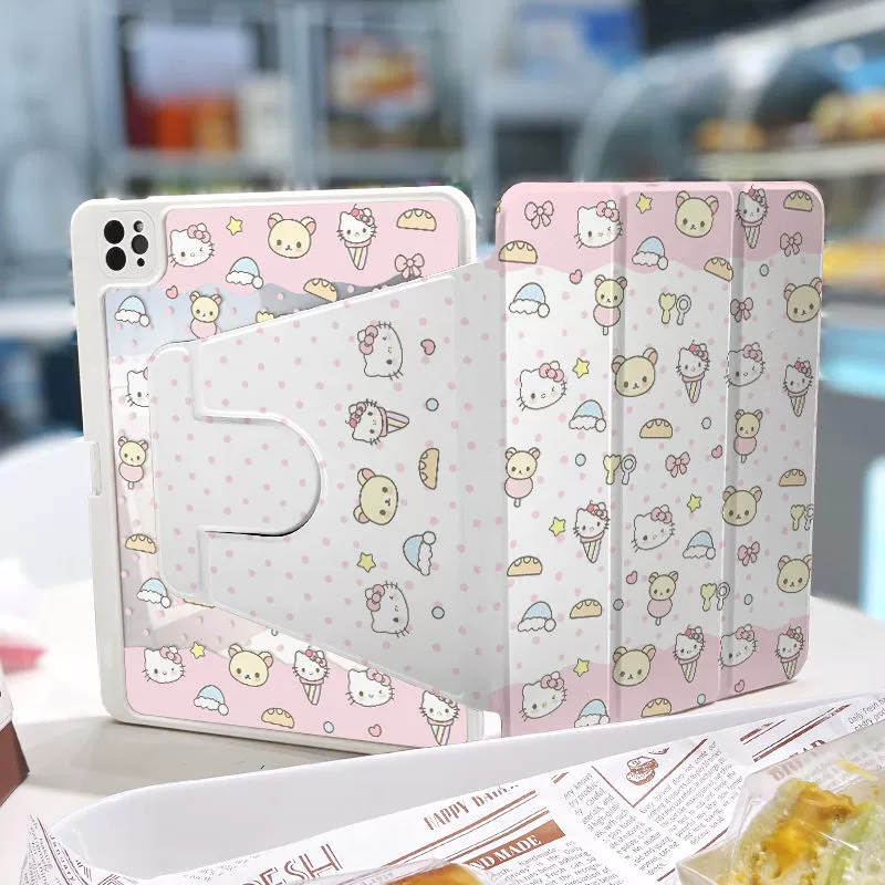 Подходит для iPad Pro13 Apple 2025 защитный чехол с поддержкой 10.2 вращающийся слот для стилуса модель 7/8/9 поколения ремешок