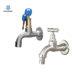 Factory direct supply 304 stainless steel lockable washing machine faucet, 4-inch quick-open anti-theft key-lock faucet