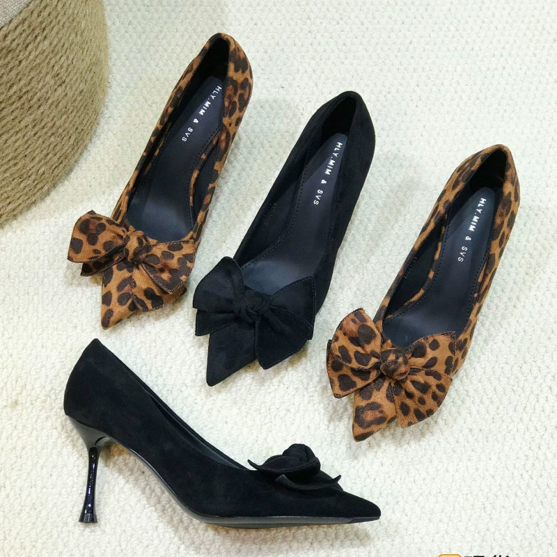 Туфли на высоком каблуке женский осень новый леопардовый узор