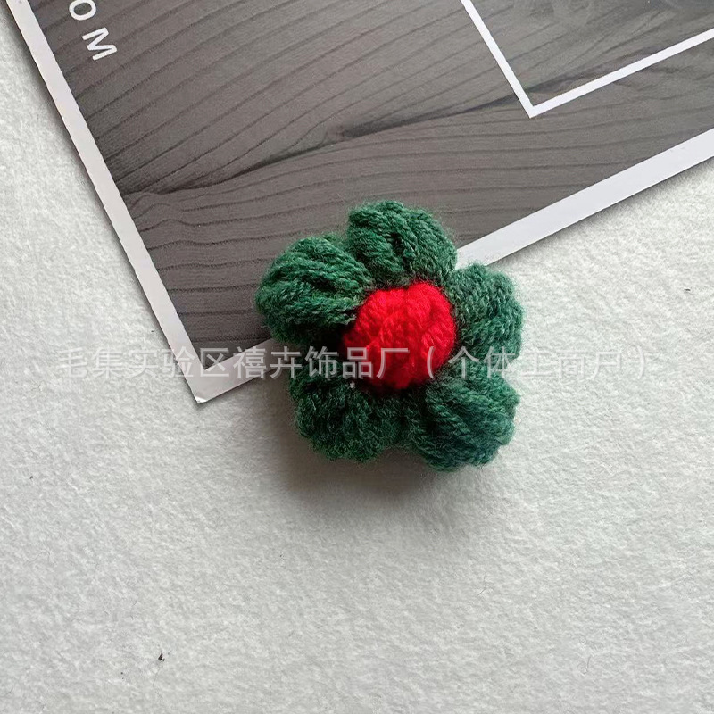 送料無料手作りかぎ針編みパフフラワーウールの花 DIY ヘアピンジュエリーアクセサリーコサージュバッグ衣類アクセサリーフラワー|undefined
