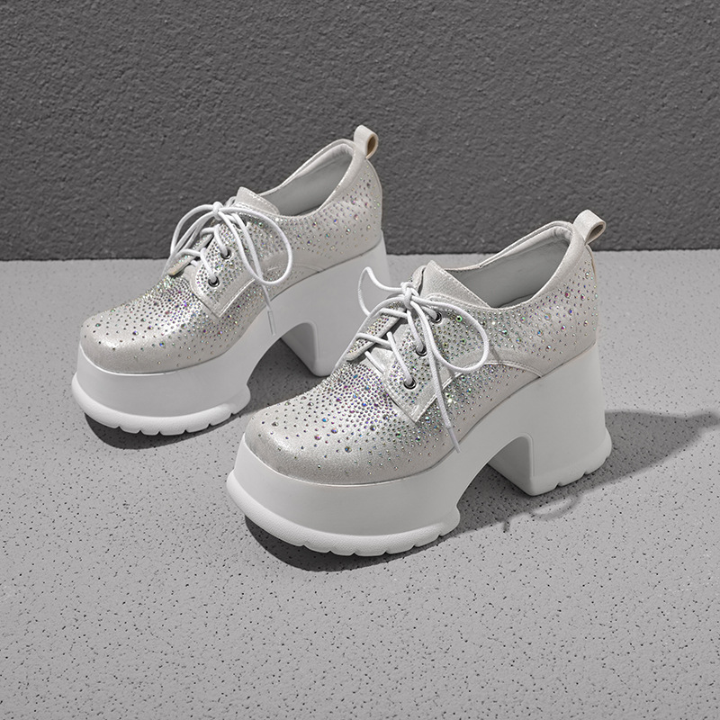 Giày cao gót nữ đế xuồng platform gót thô 10 cm — Màu đen chi tiết 10