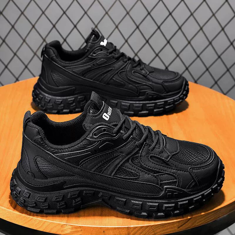 Новые весенние дышащие кроссовки для мужчин, модные универсальные кроссовки в корейском стиле на толстой нескользящей подошве для повседневной носки и бега (стиль «папины кроссовки»)