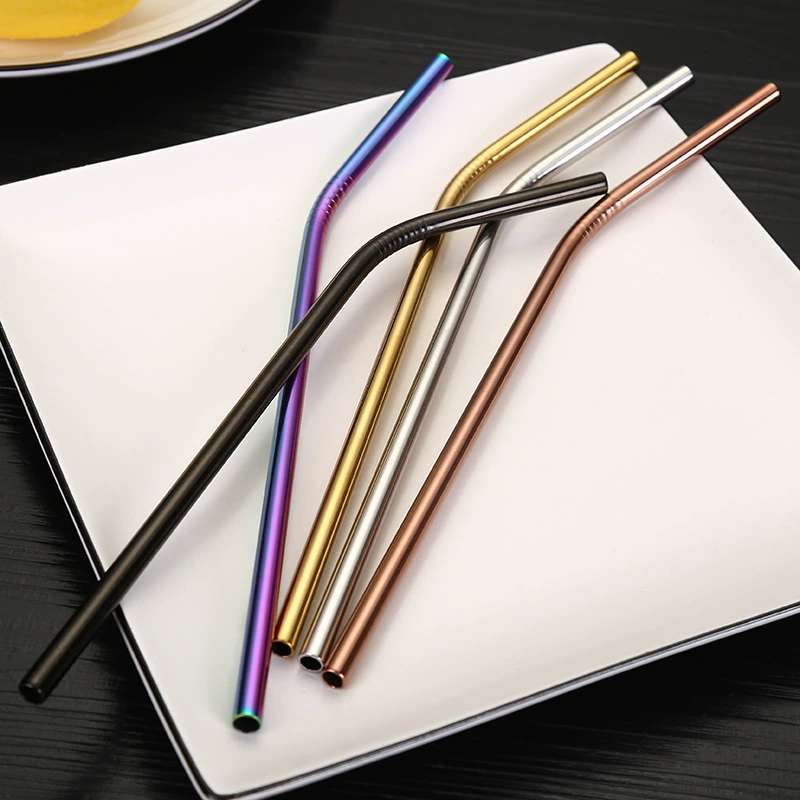 Стройная Straw из нержавеющей стали, ручной длинный изогнутый трубопровод, молочный чай с жемчужинами