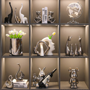 Light luxury creative electroplating crafts resin decoration living room Office wine cabinet decoration housewarming gift wholesale