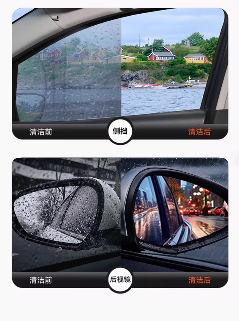 Car Glass Anti-Fog Spray, Long-Lasting Spray for Windshield and Rearview Mirror, Anti-Rain Spray for Car Windows, Defogging Spray for Interior Windows