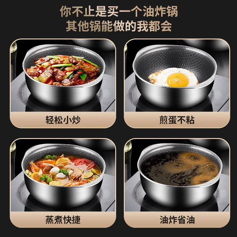 Fábrica personalizada de acero inoxidable 316 panal de ensalada con mango de tazón de arroz de panal no pegajoso comercio exterior