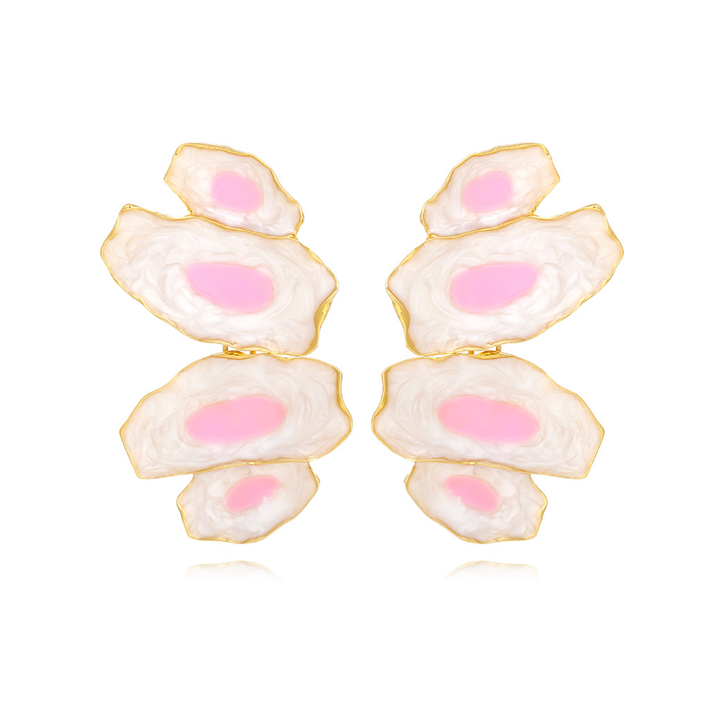 35g Weight Ordinary Steel Needle Ear Needle Material 1 Pair Elegant Simple Style Irregular Enamel Zinc Alloy Drop Earrings