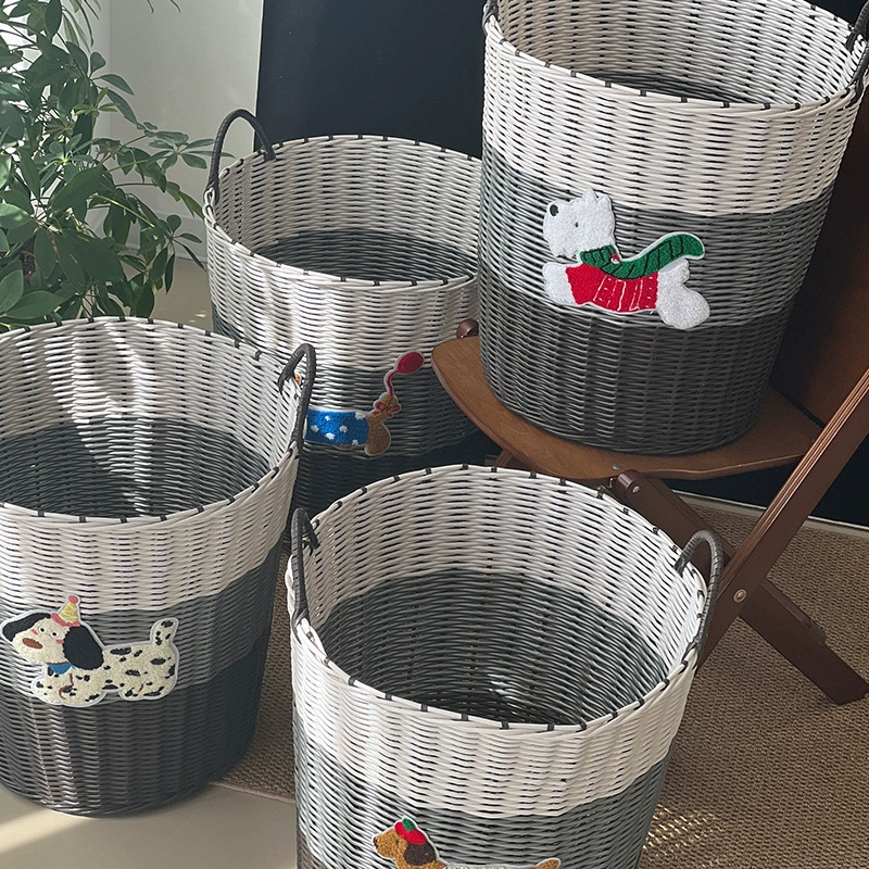 Storage system, plastic woven laundry basket, big capacious storage basket