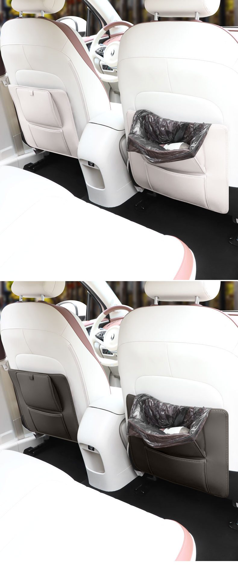 Cross-Border Hot-Selling Car Storage Bag, Trash Bag, Multifunctional Storage Organizer for Back Seat, Anti-Kick Mat