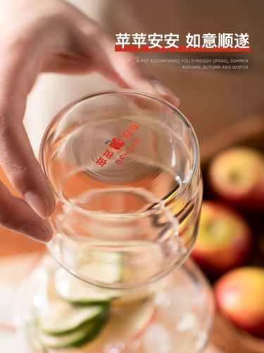 Wholesale glass cold kettle set, large capacity, household cold kettle, high temperature resistant, high-looking, cool white kettle for tea making