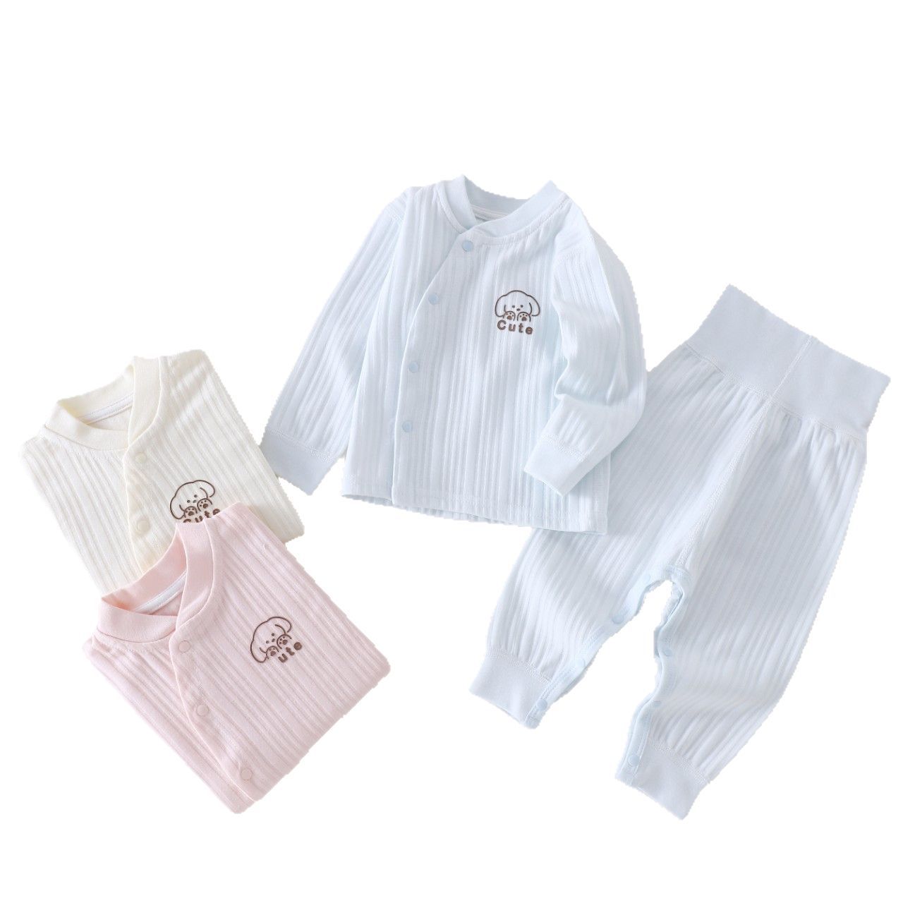 Capa de otoño de niños, pantalones de otoño de cintura alta para niños y niñas, ropa interior caliente para bebés de algodón nuevo