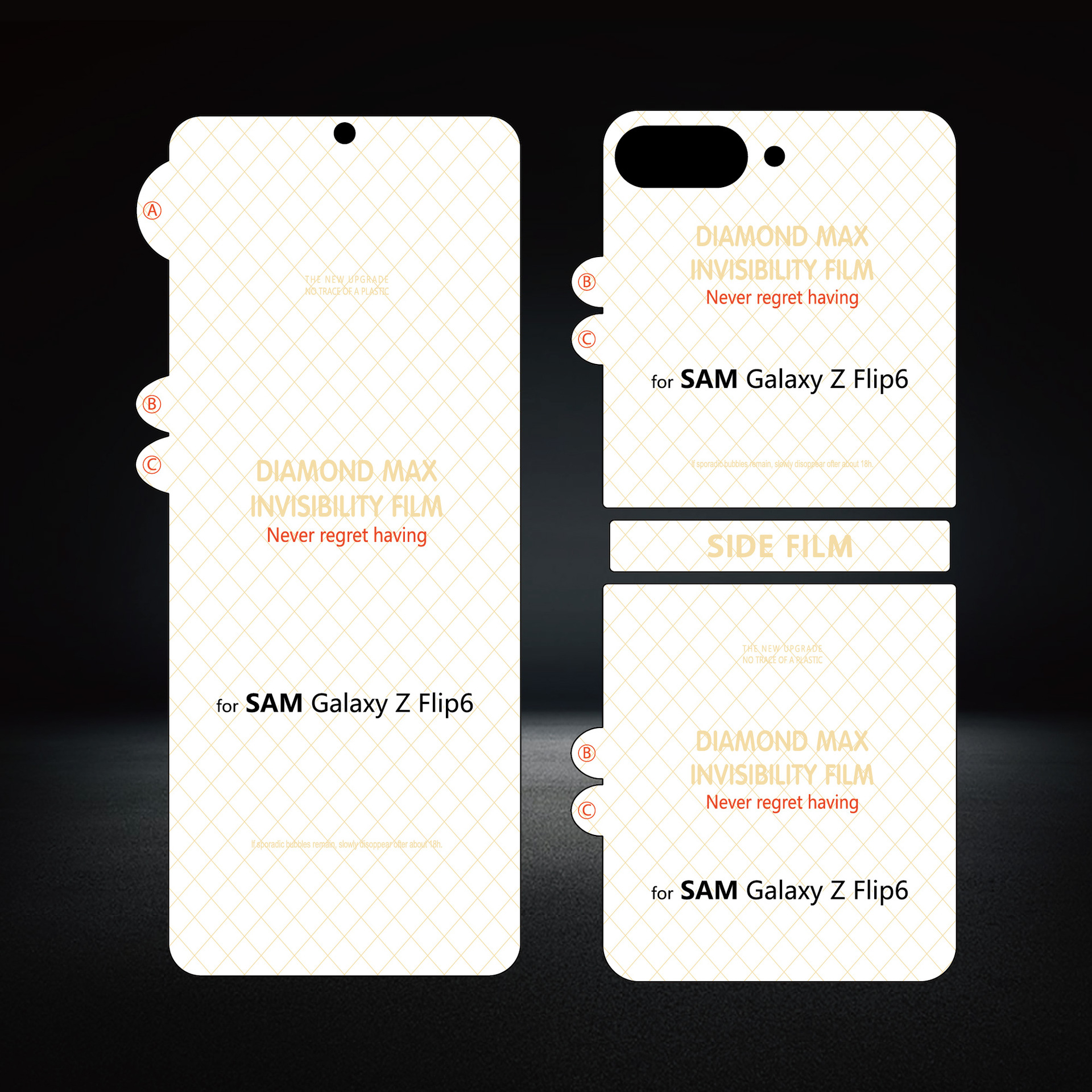 Aplicable SAM Zflip6 película de acero de oro esmaltado película invisible Samsung ZFold6 Bull Devil King reparación automática versión desbloqueada