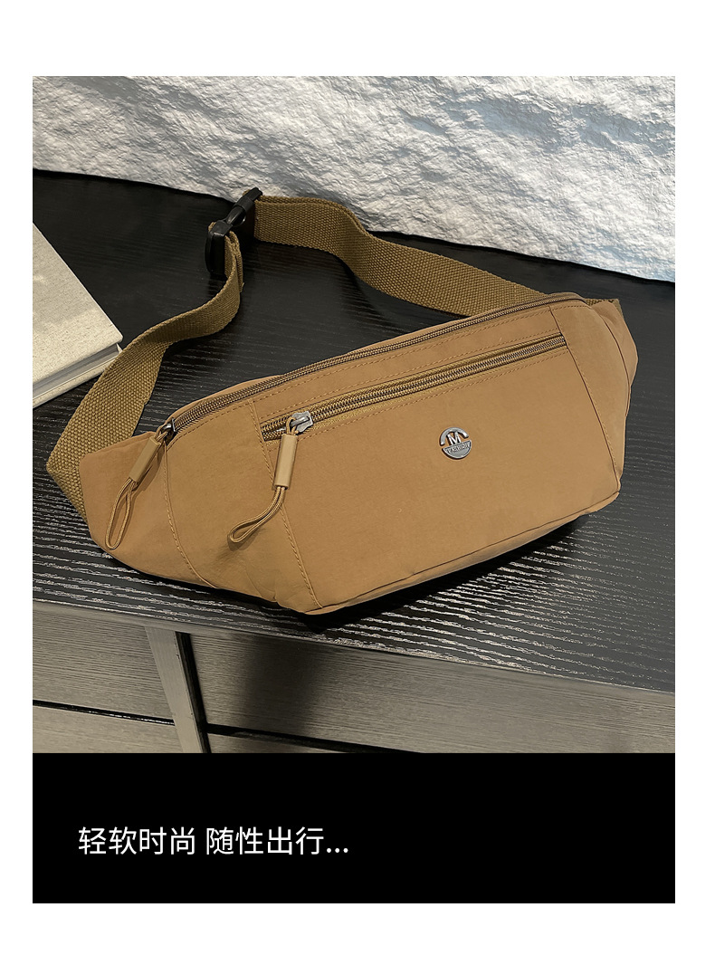 New sporty and casual waist bag for outdoor storage, simple solid color women's chest bag, crossbody backpack wholesale undefined