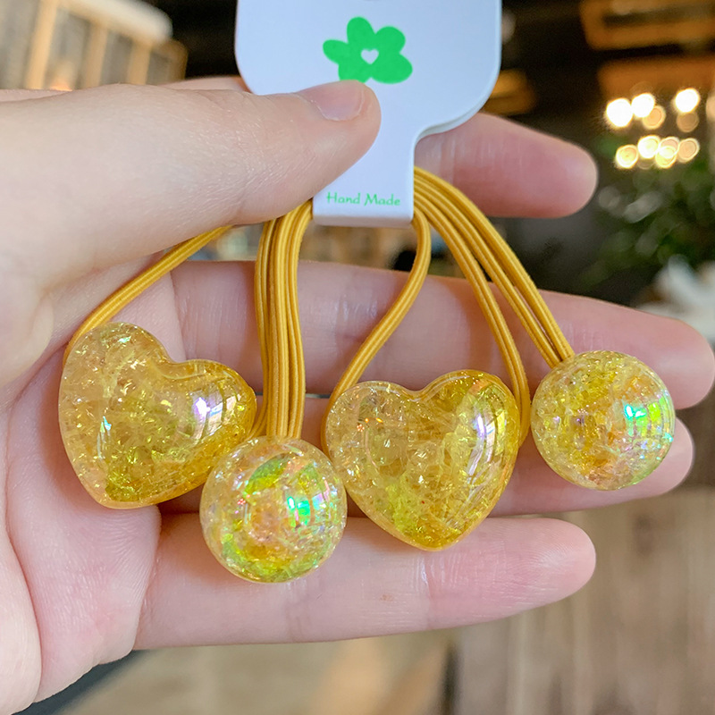 19g Weight Hair Tie Hair Accessories Type 2 pairs Quantity Casual, Daily Occasion Acrylic Material Heart Shape, Horse Pattern All Seasons Season Kid'S, Women's Gender Sweet Style Sweet Kid'S Women's Heart Shape Horse Acrylic Hair Tie 17