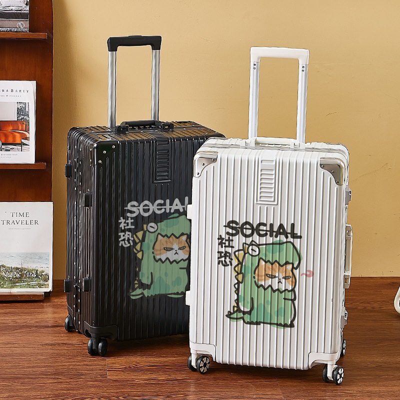 Women's cute-inch boarding password case, durable large capacity aluminum frame-inch trolley suitcase for men