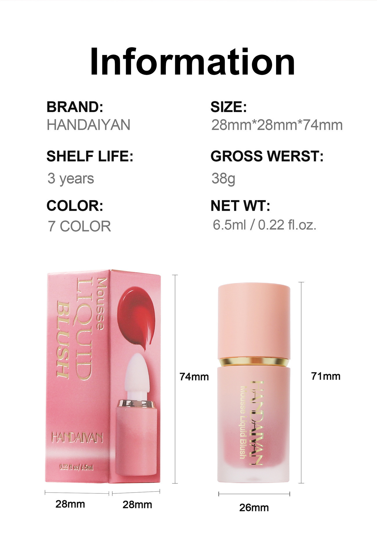 Mattes Flüssig-Rouge – Natürliches, transparentes Finish, leicht zu verblenden und langanhaltende Wangenfarbe_voghion.com