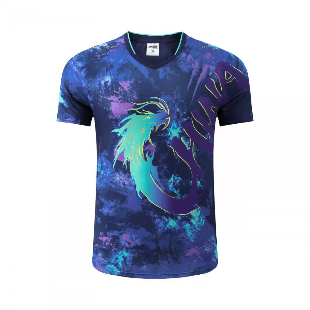 巴黎新款国家队比赛服乒乓球服成人儿童男女运动套装速干短袖印字