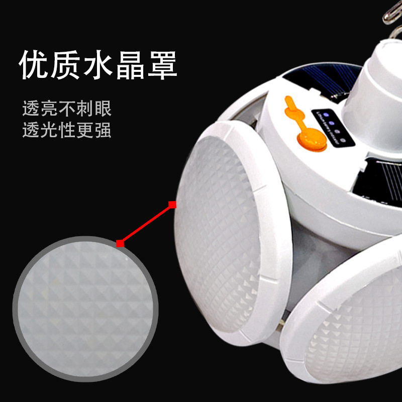 Lámpara solar recargable LED plegable, luz de emergencia para apagones, camping o mercado nocturno, súper brillante y de bajo consumo