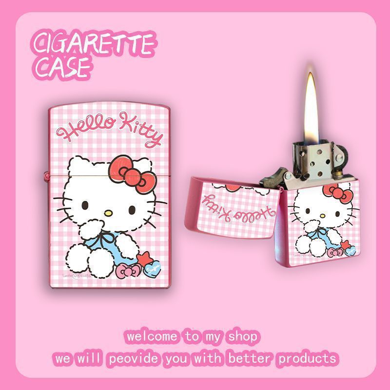 【多平台代发】新款可爱卡通hellokitty煤油打火机高颜值防风网红|undefined