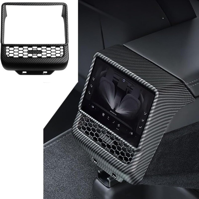 Full carbon fiber rear air conditioning vent screen protective cover suitable for the updated Tesla Model Y/3 Full carbon fiber rear air conditioning vent screen protective cover suitable for the updated Tesla Model Y/3