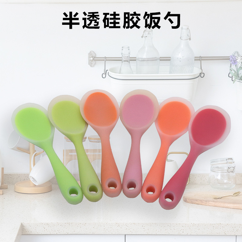 translucent silica gel Rice shovel household Rice shovel Spoon rice Rice cooker Shovel Silicone cookware Manufacturers Spot