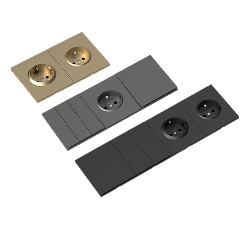 Tipo 86 interruptor estándar europeo panel de toma de pared super delgado placa de conexión rusa multifuncional estilo europeo en stock ruso
