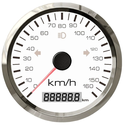 Gps Speedometer Odometer Km/H: automobile instrument - white-dial-stainless-steel-bezel-160kmh