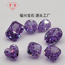 5A紫锂辉（紫粉）高碳钻冰花（光边工艺）cz钻梧州人造宝石工厂