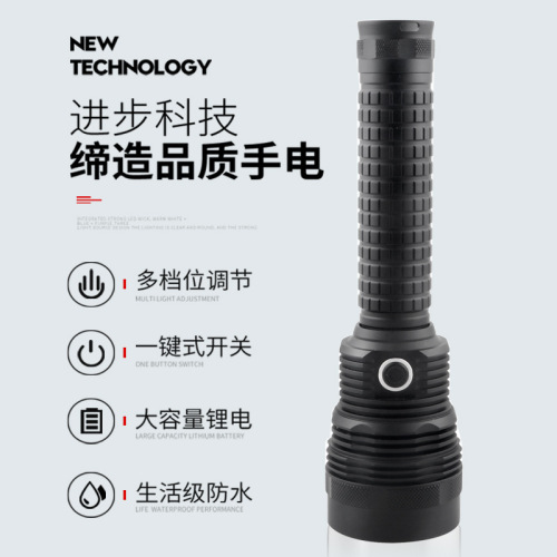 Cross-border aluminum alloy flashlight with battery display, USB charging, high-intensity flashlight SST40 flashlight