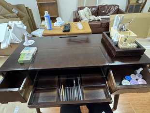 Solid Wood Japanese and Russian Style Single and Double Manicure Tables, Multifunctional Double-Layer Storage Manicure Tables and Chairs