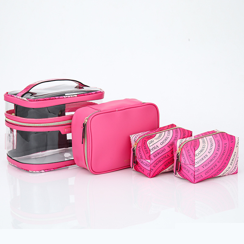 Onda roja rosa de cuatro piezas