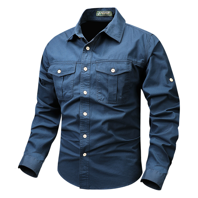 Camisas transfronterizas para hombres primavera y otoño ropa de tendencia suelta delgada de manga larga para hombres chaqueta casual simple para hombres