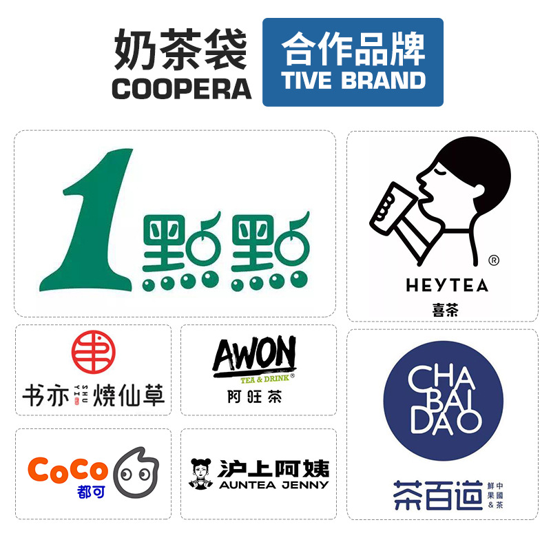 Wholesale packing bags for milk tea, disposable transparent single or double cup takeout packing with handles