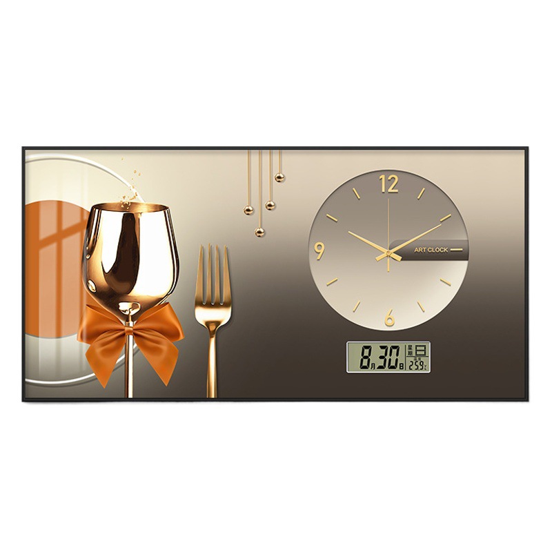 Cuadro decorativo con reloj y calendario perpetuo para cubrir cajas de electricidad, ideal para decoración de lujo en bodegas o salas de estar.