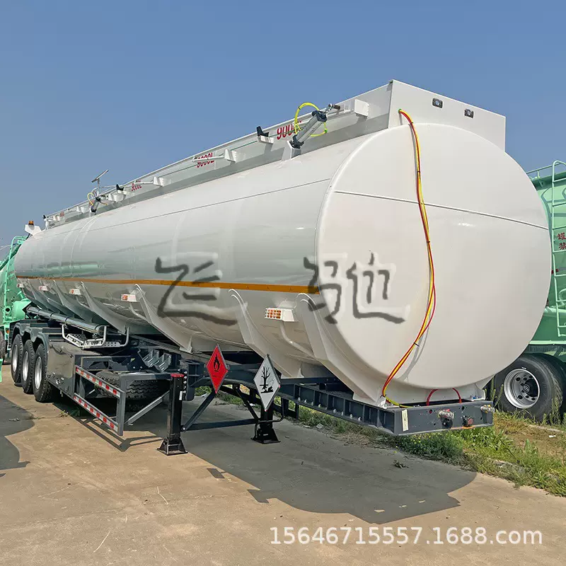 跨境出口汽柴油运输半挂车碳钢油罐车液罐车4仓分体油罐运输车