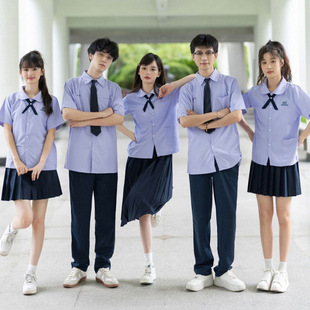 Graduation Class Uniform Women's Uniform Thai Shirt Summer Short Sleeve Nanno Taboo Thai School Uniform College Style Suit