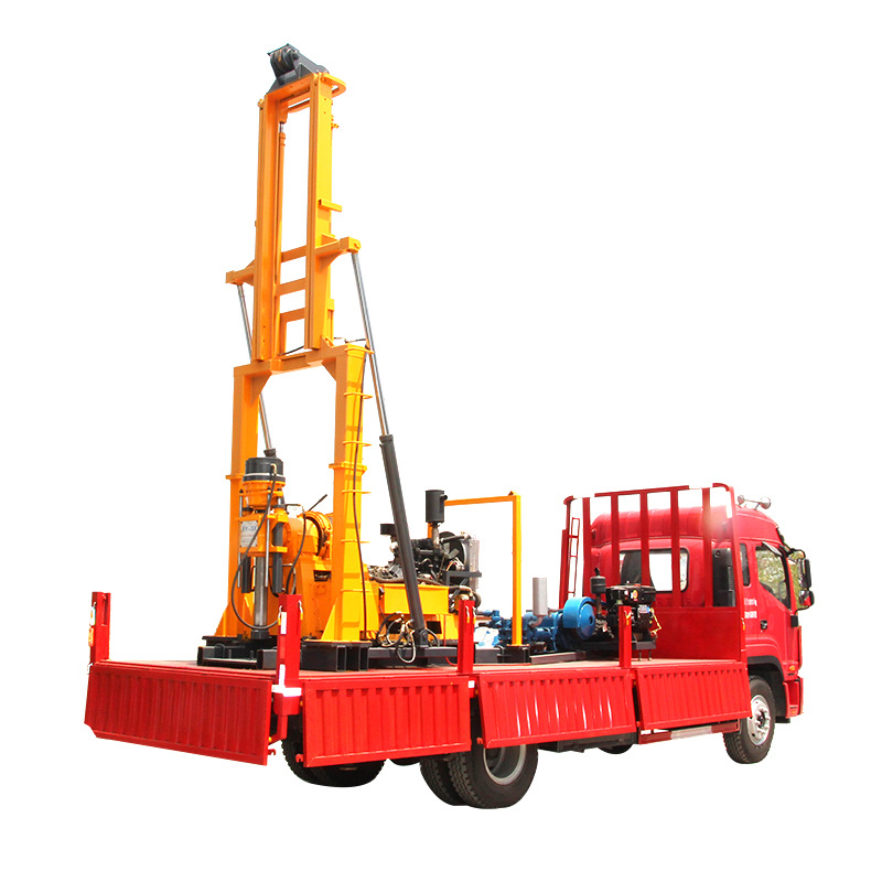 Máquina de perforación de pozos montada en vehículos Máquina de perforación de pozos de agua tipo triciclo Máquina de perforación hidráulica automotriz de 300 metros Equipo de perforación de pozos grandes