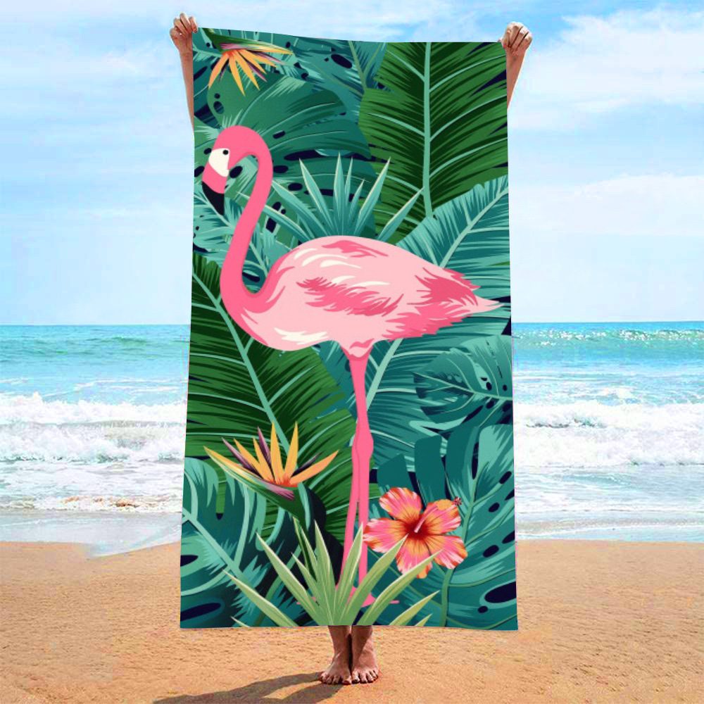 En stock, nueva toalla de baño de playa de microfibra transfronteriza, toalla estampada, toalla de baño absorbente de vacaciones de natación en la playa